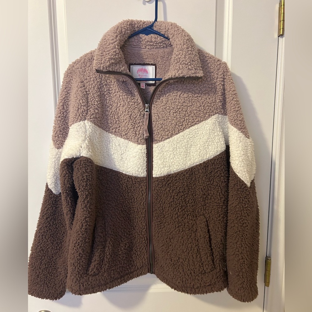 Cozy teddy bear jacket - pink neutral